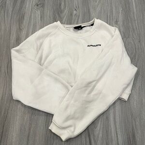 Alphalete Women’s Cropped Crewneck Sweatshirt - White XL